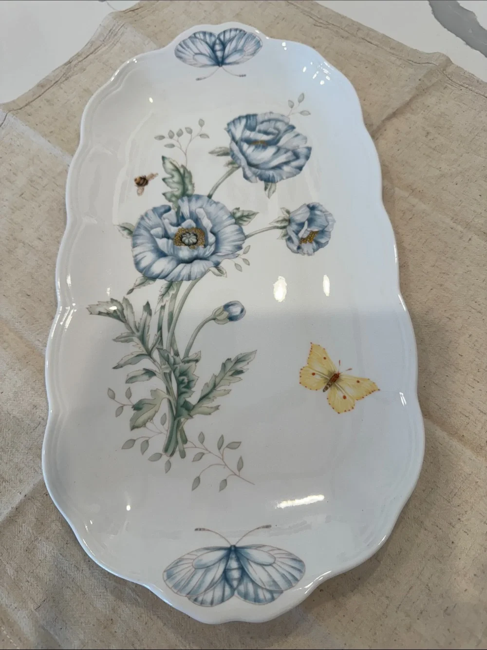 Lenox Butterfly Meadow Oblong Sandwich Tray, 14 3/4